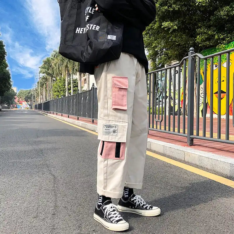 

Hip Hop Sweat Pants Embroidery Japanese Style Trousers Sweatpants Streetwear Men Joggers Track Casual Cargo Pants