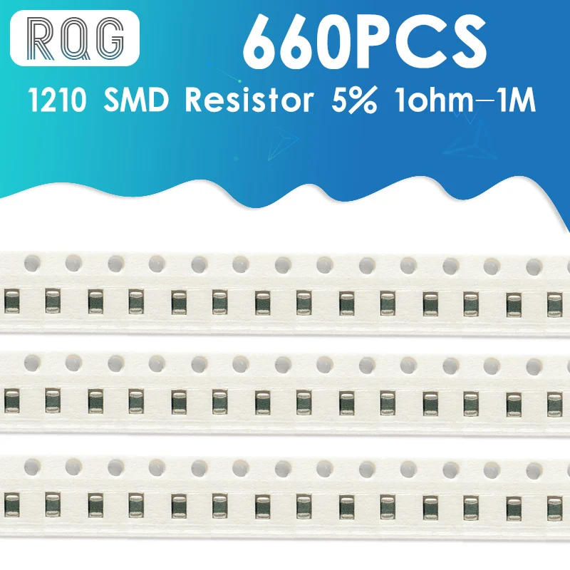 

1210 SMD Resistor Kit Assorted Kit 1ohm-1M ohm 5% 33valuesX 20pcs=660pcs DIY Kit
