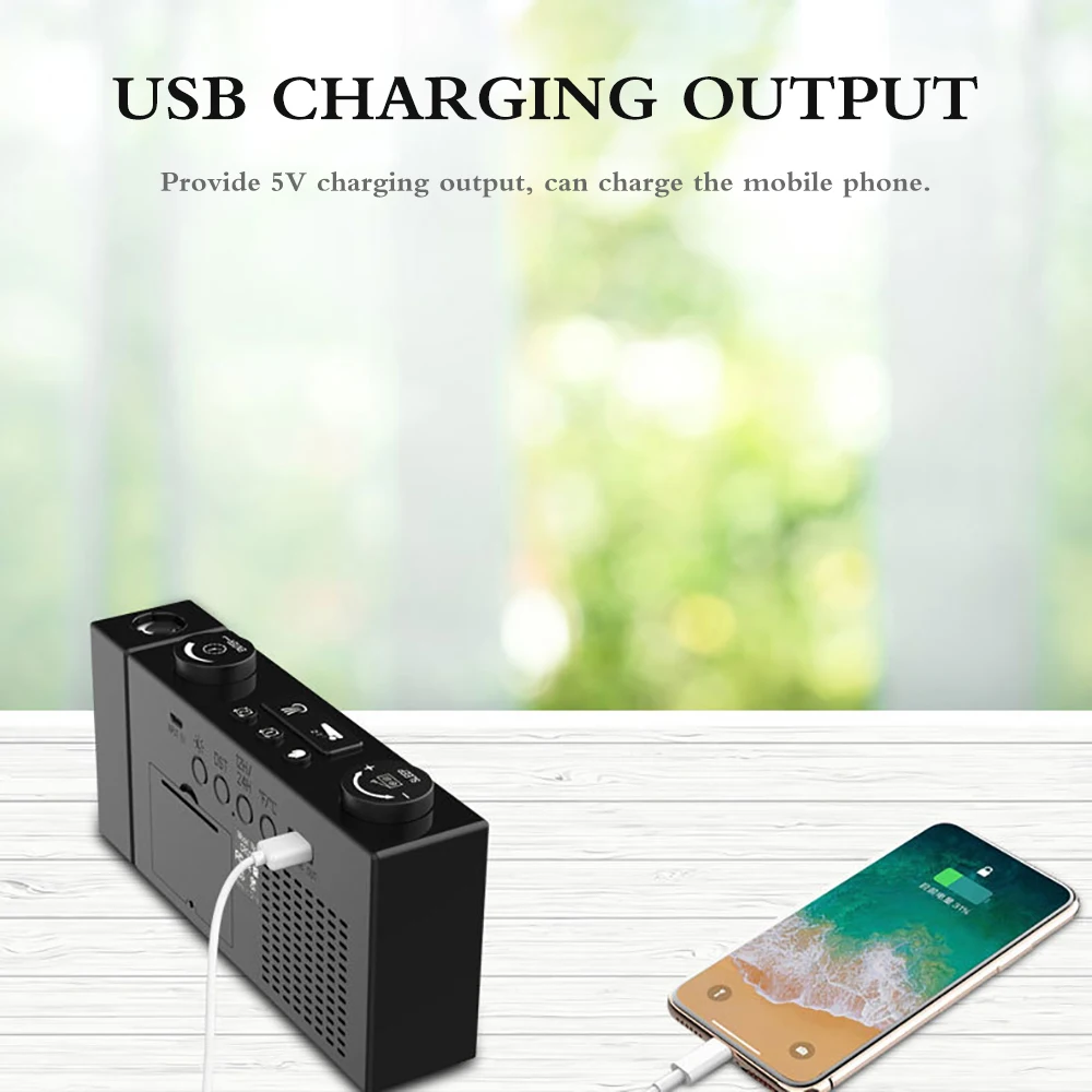 Многофункциональный проекционный Будильник Радио вращение на 180 градусов