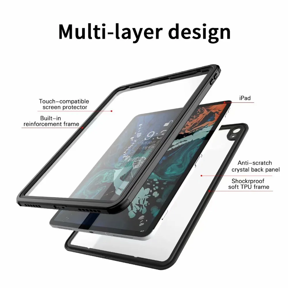 100% герметичный водонепроницаемый чехол для iPad Pro 12 9 снегостойкий ударопрочный