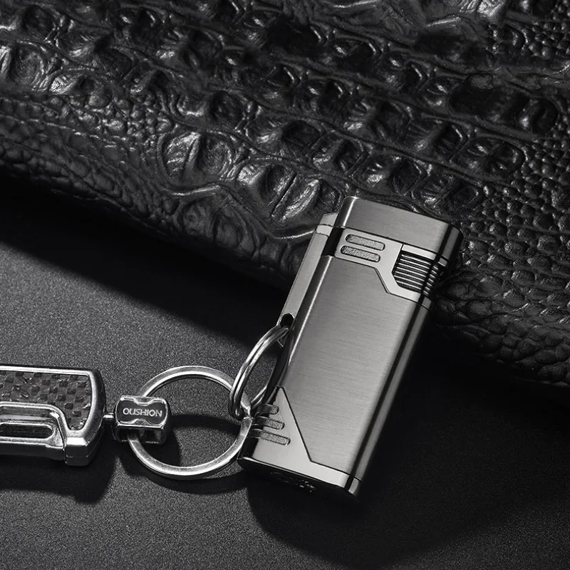 Новинка ветрозащитная металлическая зажигалка с двумя фонарь Ками турбина