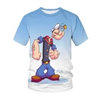 Лидер продаж 2021, Классическая футболка Popeye для мужчин и женщин, привлекательная футболка с 3D-принтом для мужчин, Повседневная летняя футболка в стиле хип-хоп