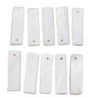 10pcs 7mmx25mm rectangle shell flower white mother of pearl jewelry making
