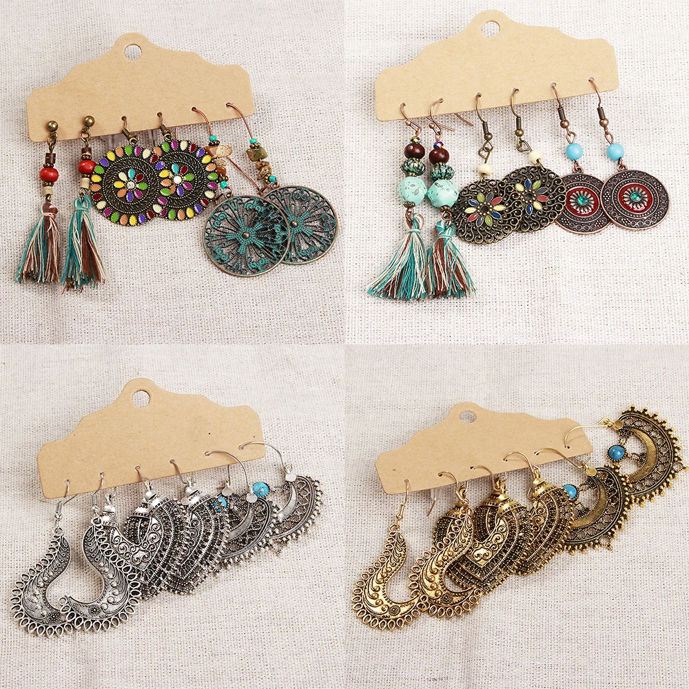 Женские серьги-кисточки LATS Винтажные серьги серебристого цвета в этническом