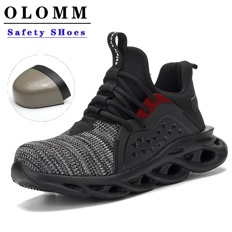 OLOMM Новая мужская Рабочая безопасная обувь 2020 модные уличные ботинки со стальным