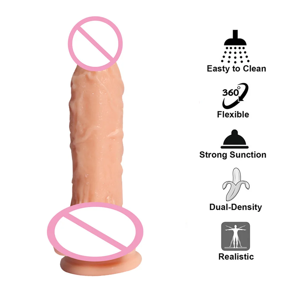 Мягкий реалистичный фаллоимитатор гибкий пенис w/сильная присоска секс-игрушка