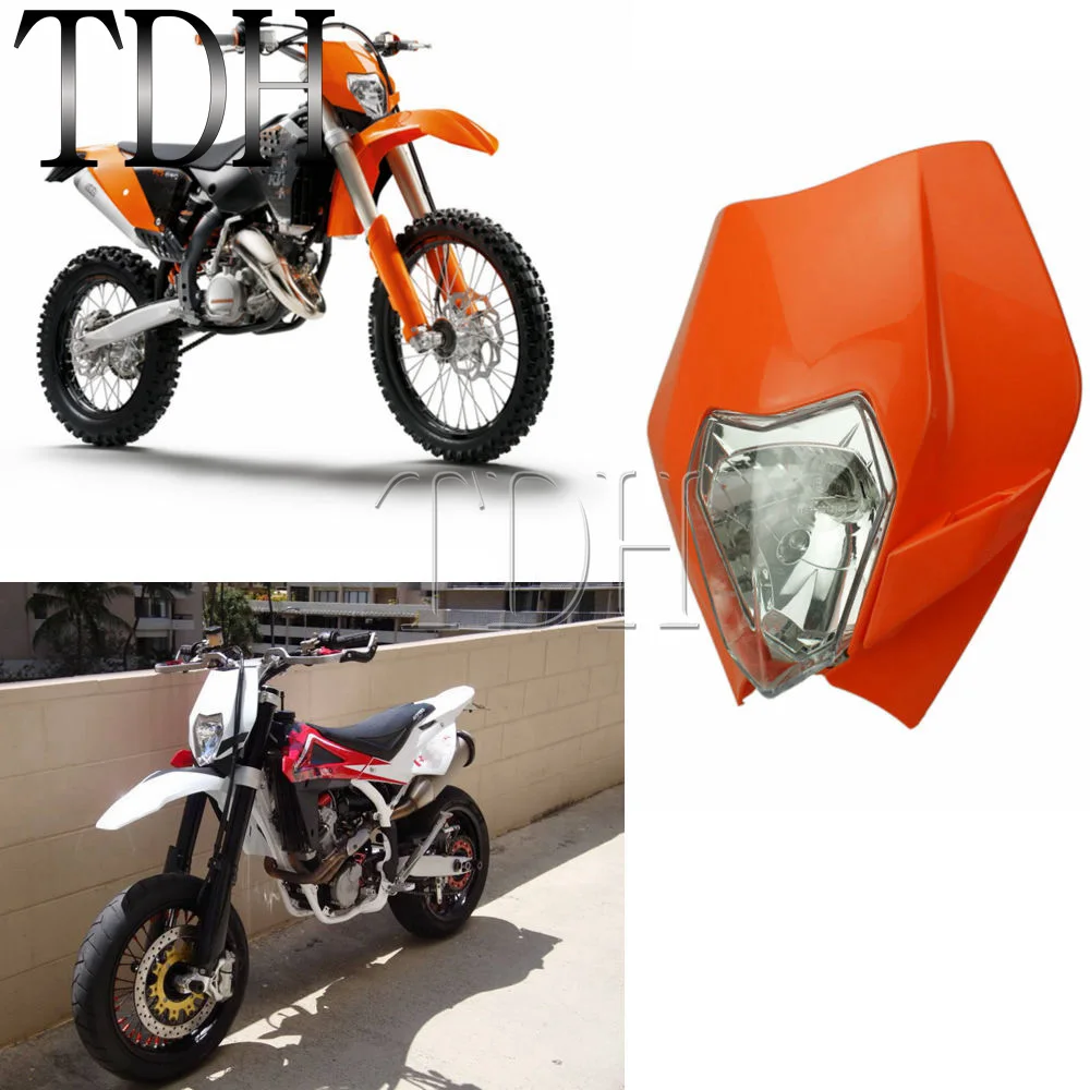 Мотоциклетные фары 12V 35W Байк мотокросс Supermoto оранжевый налобный фонарь для 450 SX F