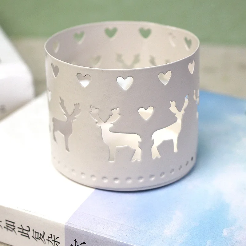 Christmas Iron Hollow Candle Holder Merry Decoration For Home 2020 Ornament Xmas Navidad Gift New Year 2021 | Дом и сад