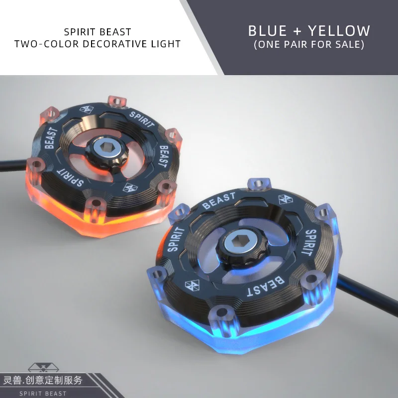 black blue Аксессуары для мотоциклов, предупреждающие знаки, светодиодный фонарь, украшение автомобиля, форма тела, светоотражающая карта, украшение для мотокросса - Цвет: black blue