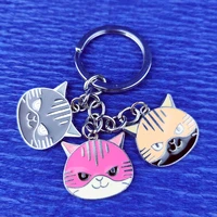 fashion couple keyring keychain cat kitten expression classic small fresh colorful gift special lovely cute bag metal girl k0025