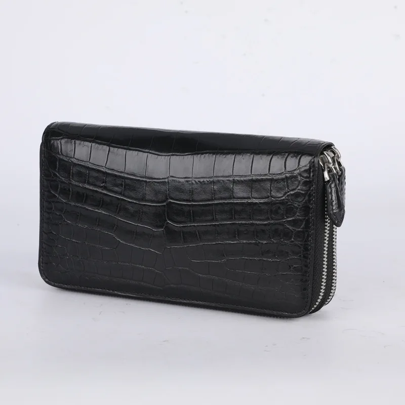 

Мужской Длинный кошелек из крокодиловой кожи, вместительный клатч с отделением для карт и натуральным крокодиловым животом, 2021