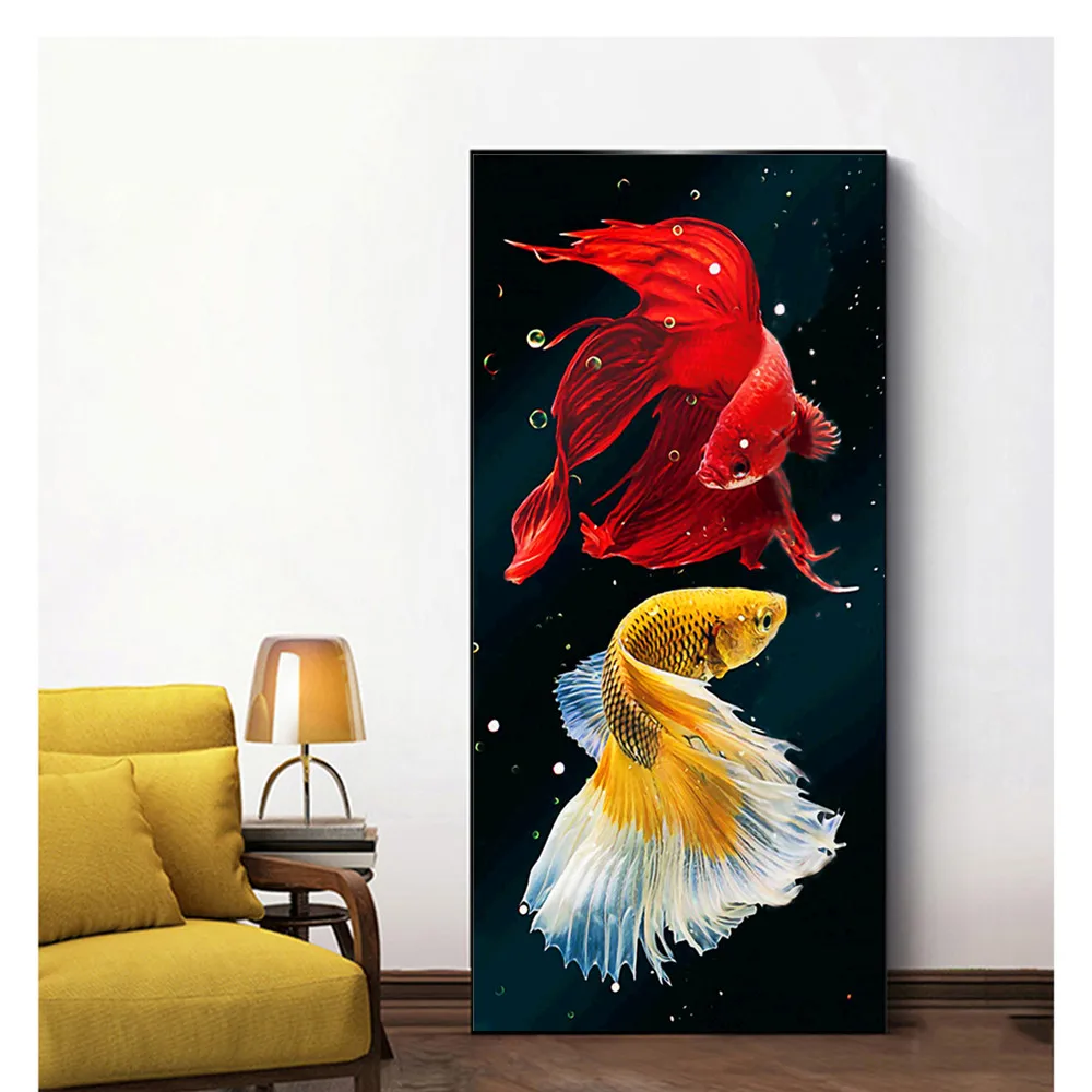 

Полноразмерная 3d Алмазная вышивка, красочная 5d картина из страз «koi fish lover» «сделай сам», вышивка крестиком, картина стразы, вышивка N1143