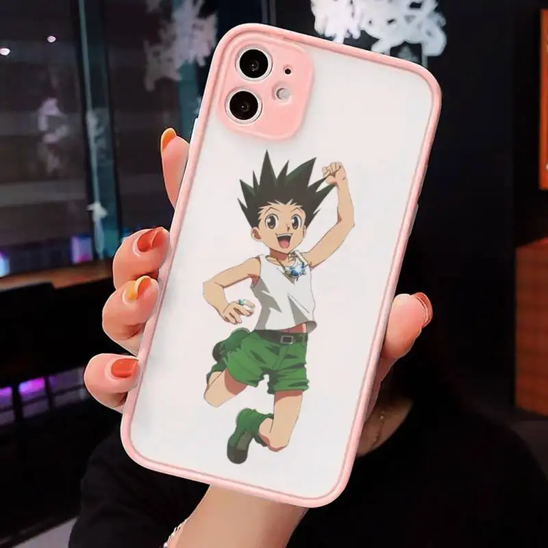 

Anime Hunter Hunters Phone Cases matte transparent For Pink iPhone 7 8 x xs xr 11 12 pro plus max mini Clear Funda