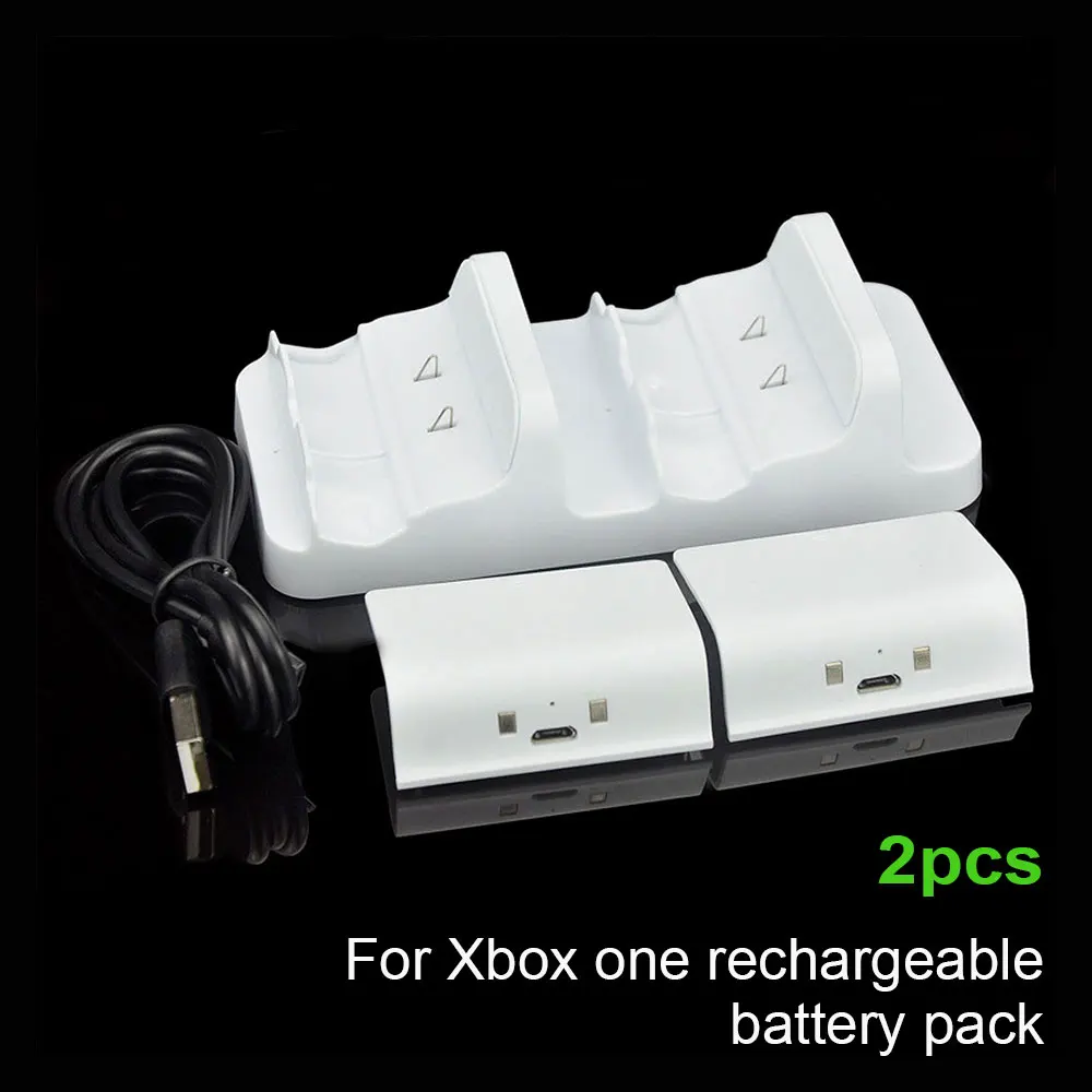 

Universal White 2pcs Rechargeable Batteries with Dual Charging Dock Controller Charger for XBOX ONE Rechargeable Battery pack