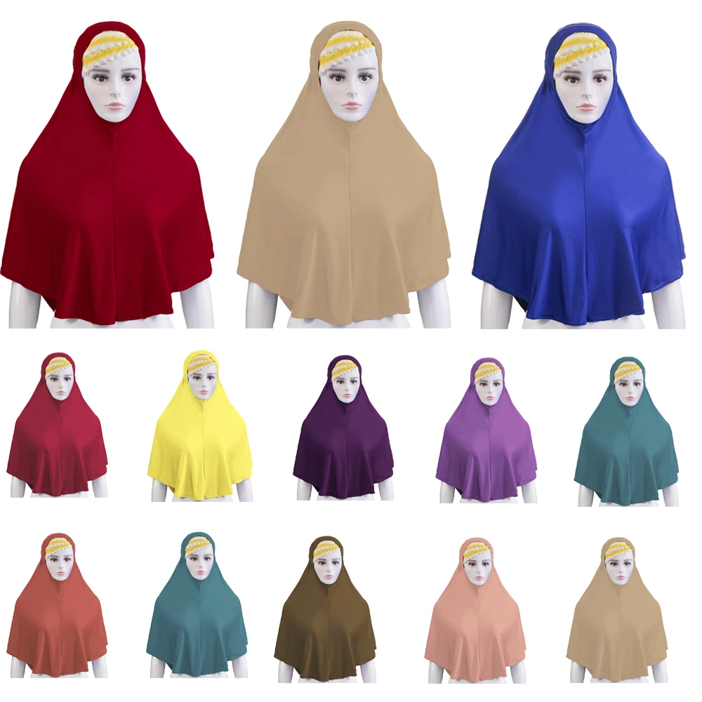 

Muslim Hijab Modal Solid Color Instant Turban Headscarf Islamic Head Wear Full Cover Amira Shawl Niquabs Prayer Hat Arab Hijabs