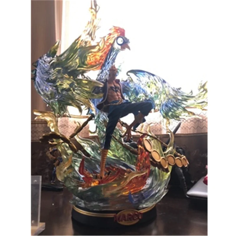 

19" ONE PIECE Marco Statue Whitebeard Pirates Bust Phoenix Full-Length Portrait GK Action Figure Model Toy BOX 47CM Q799