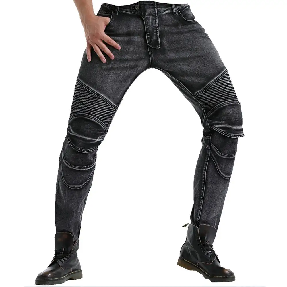 Байкерские джинсы для мужчин мотоциклетные штаны верховой езды с улучшенными