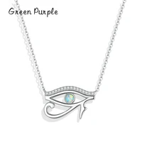 exquisite real 925 sterling silver devils eye natural opal pendant zircon chain necklace for women jewelry valentines day gift