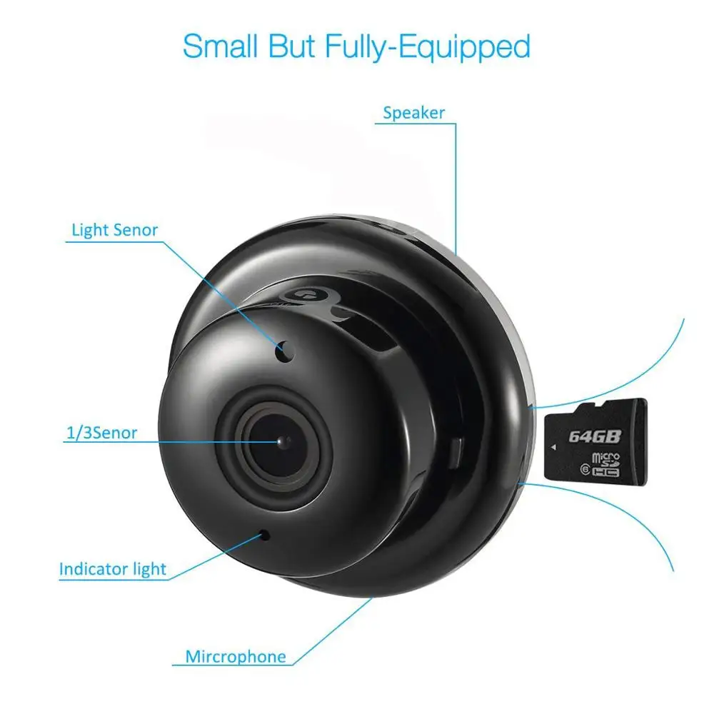HONTUSEC Мини WIFI 1080P IP беспроводная камера видеонаблюдения маленькая инфракрасная