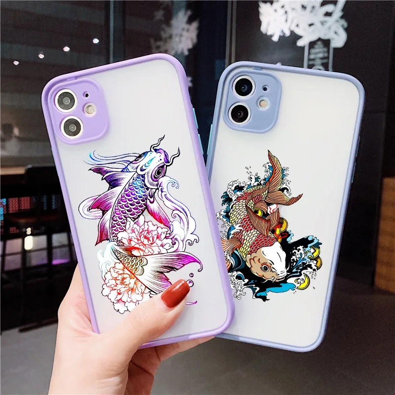 Carp Phone Case For iPhone 8 6s 7 Plus SE 2 Cyprinid Case For iPhone 11 12 13 Pro Max Mini X XR XS Max Shockproof Back Cover