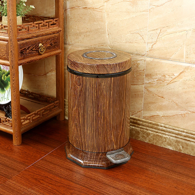 Бесплатная доставка древесины зерна Новый китайский стиль мусорный бак из