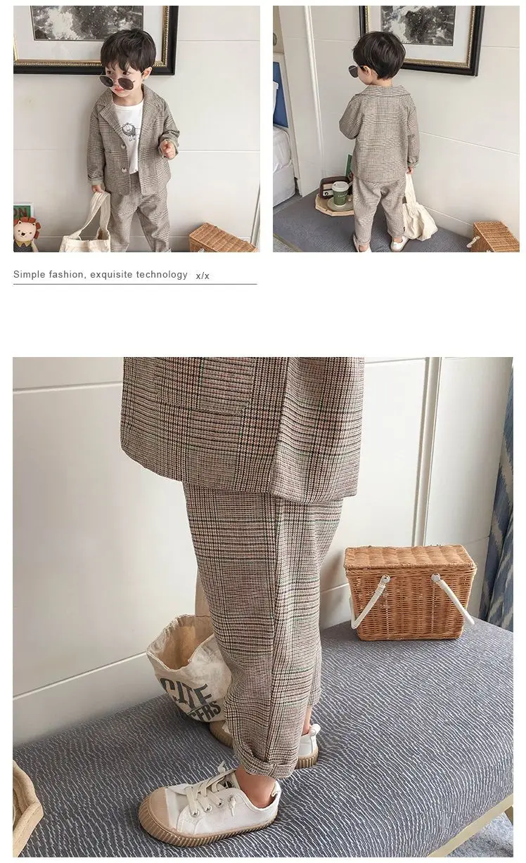 

Kid Boys Spring and Autumn Suit Boys Baby suit Clothes 2021 new Children's Clothing Casual Tops + pants 2 piece set Formal wear