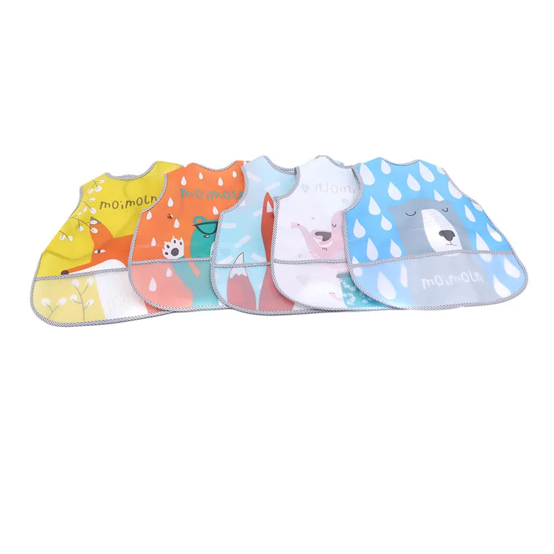 

Cute Baby Bibs Cartoon Animal Print Waterproof Bib Children Feeding Smock Burp Clothes Soft Eat Toddler Clothing