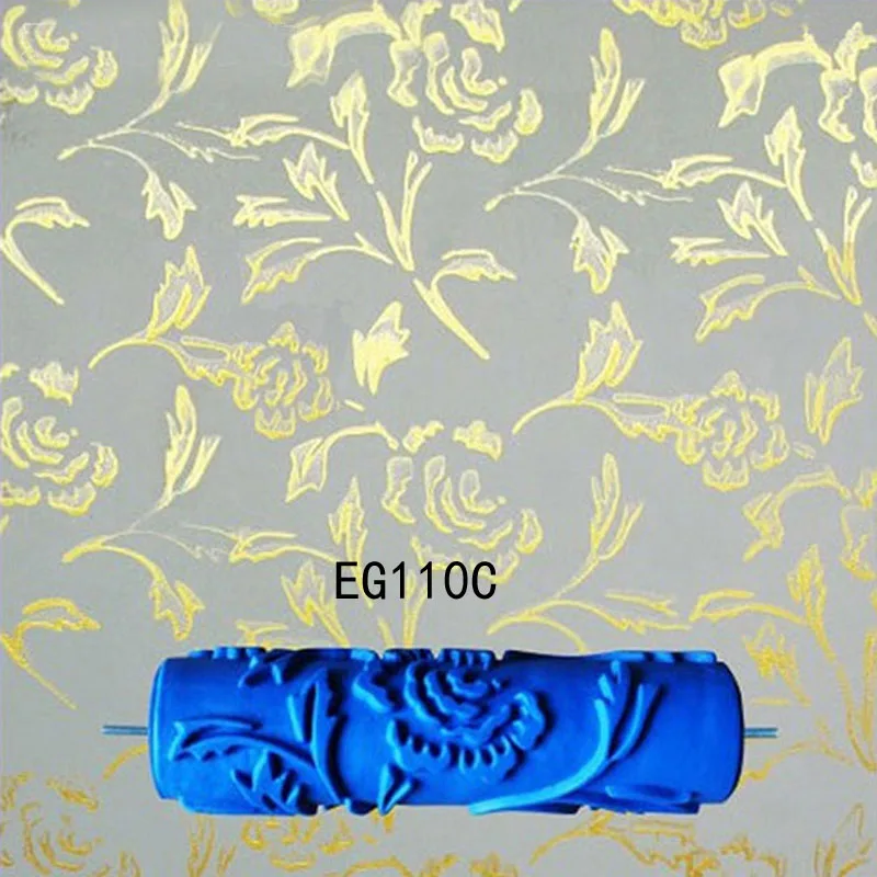 

7inch 3D rubber wall decorative painting roller, patterned roller wall decoration tools without handle grip