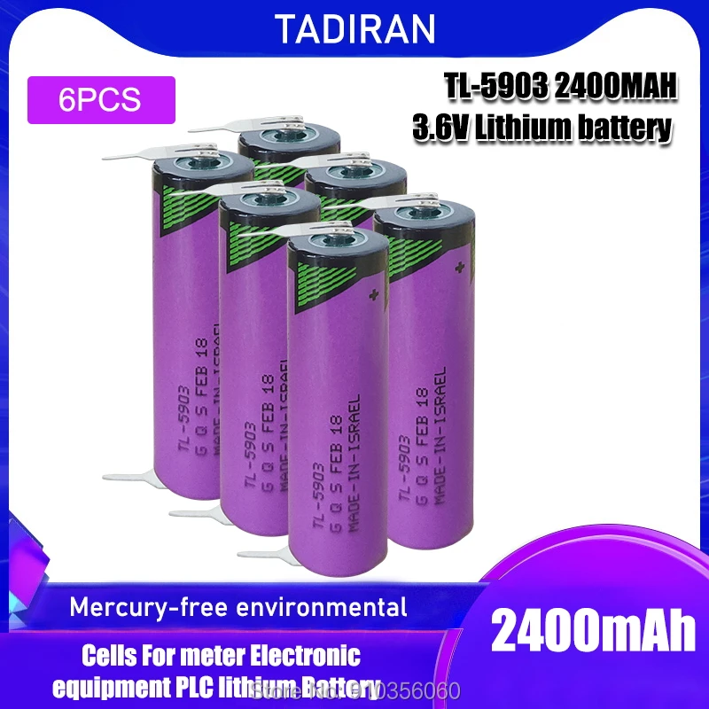 6 шт./лот Новый TADIRAN ER14500 AA 3 В 2400 мАч Тионилхлорид промышленный литиевый