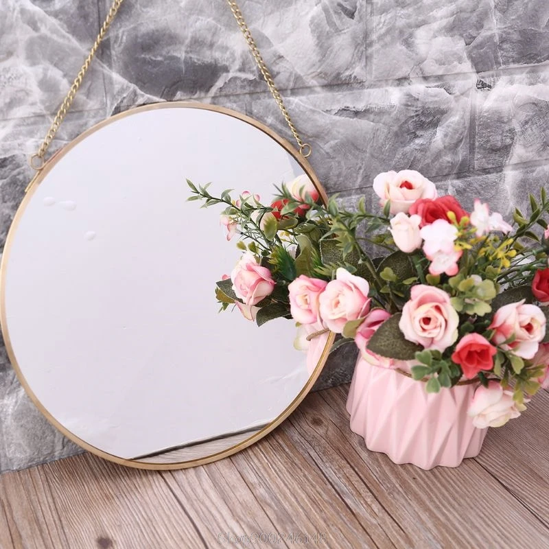 

Nordic Round Wall Hanging Mirror Gold Dressing Table Makeup Mirrors Bathroom Bedroom Decoration O15 20 Dropship