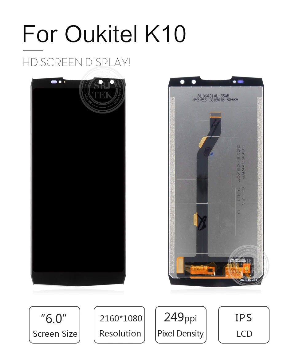 6,0 дюймов OUKITEL K10 ЖК-дисплей+ сенсорный экран протестированный ЖК-дигитайзер стеклянная панель Замена для OUKITEL K10