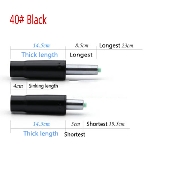 NO.40 Black 4-го поколения стул газовый Лифт Замена цилиндра пневматический ударный ход части офисного стула высота опускающийся цилиндр - Цвет: NO.40 Black