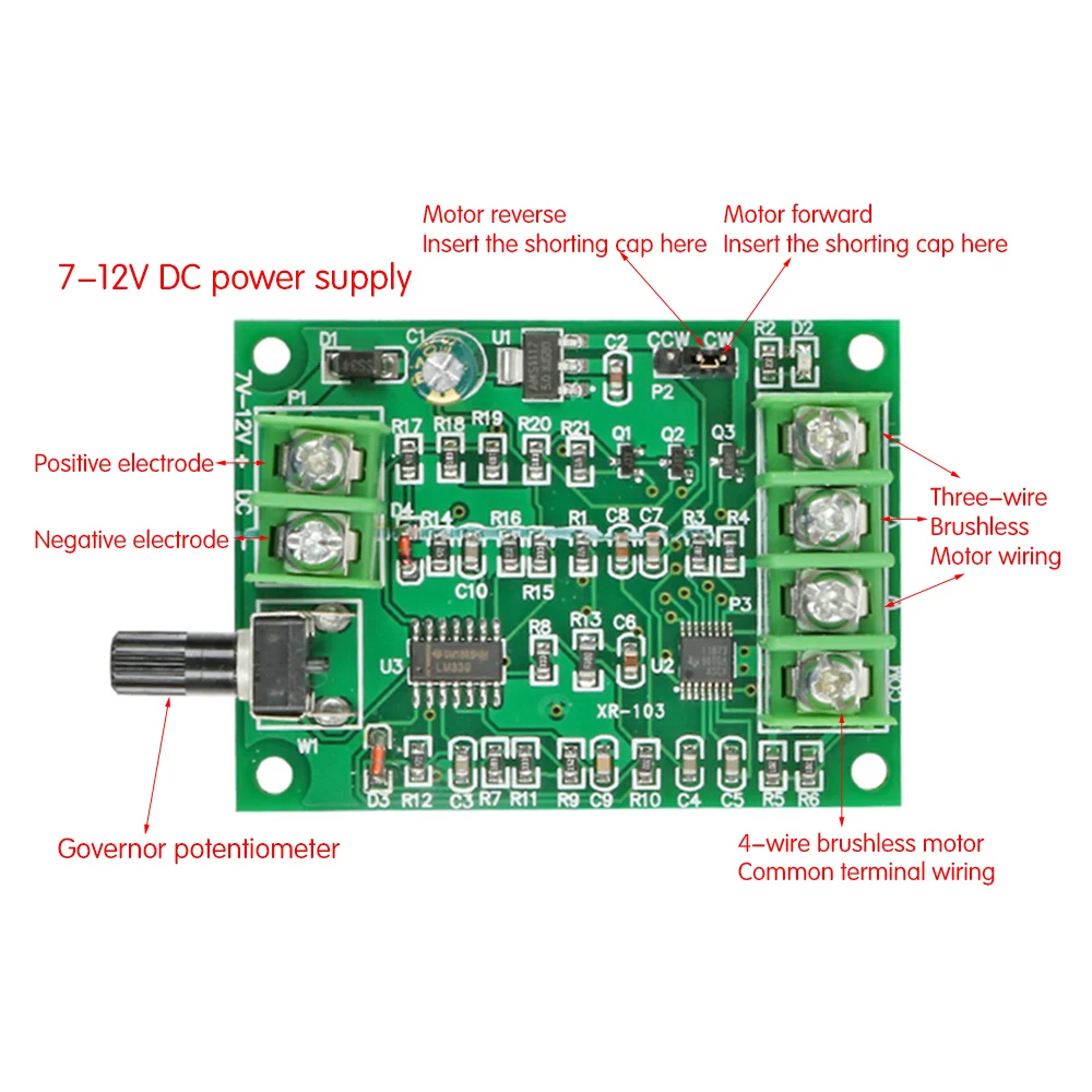 

DC7V -12V Brushless Dc Motor Driver Controller Board For Hard Drive Motor 3/4 Wire Driver Speed Control Board