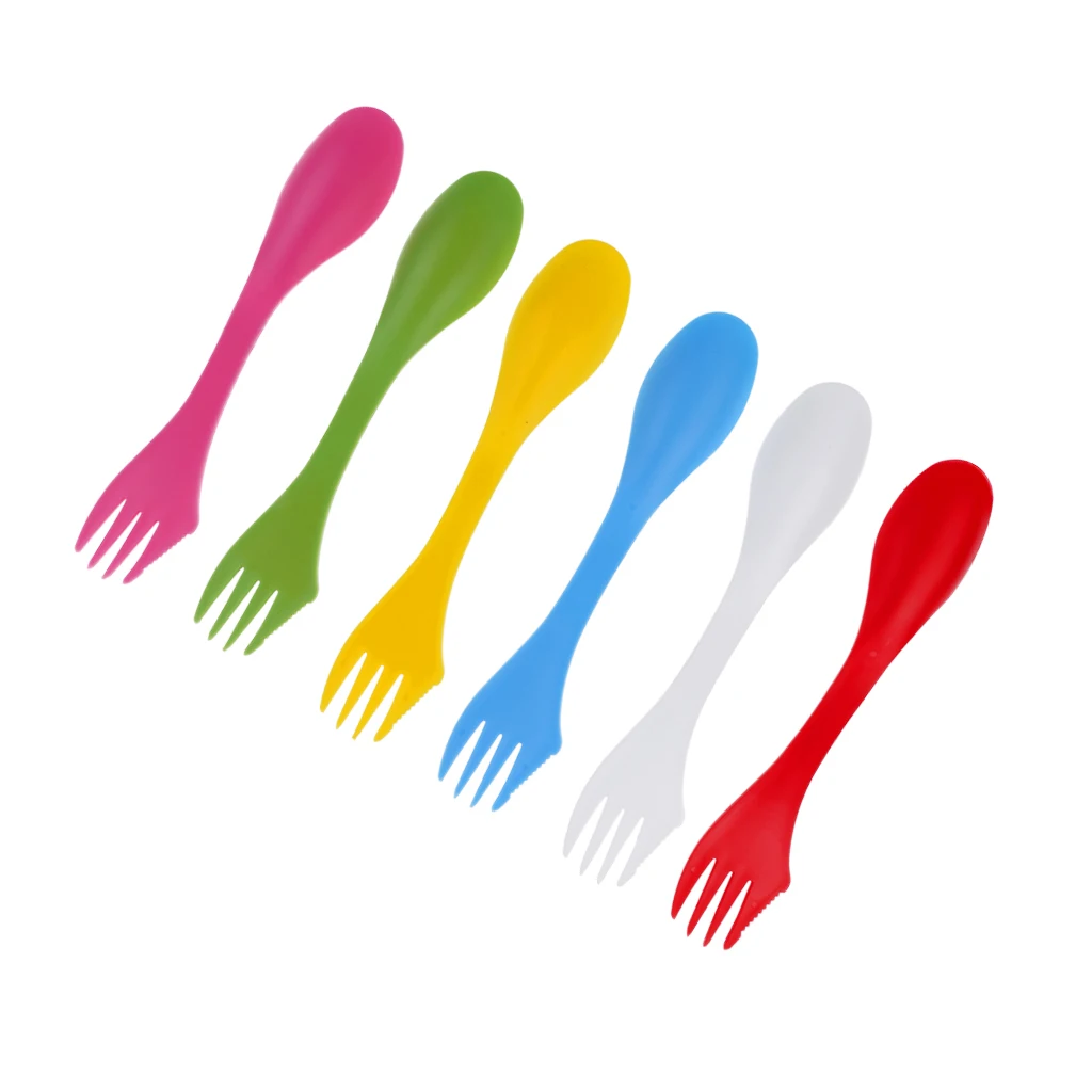 Портативная походная посуда 3 в 1 6 шт./компл. Spork Combo ложка столовые приборы для