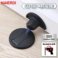naierdi magnetic door stopper 304 stainless steel magnet door stops holder hidden catch floor doorstop toilet furniture hardware