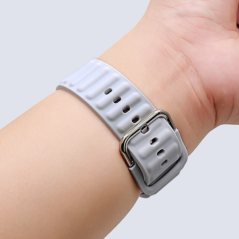 Ремешок силиконовый для Apple Watch Band 45 мм 40 41 38 гелевый волнистый браслет SE Series 6 |
