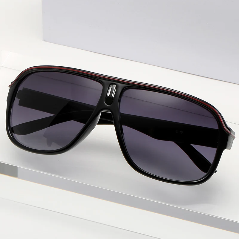 

2021 new trendy UV400 oversized square women men shield sunglasses