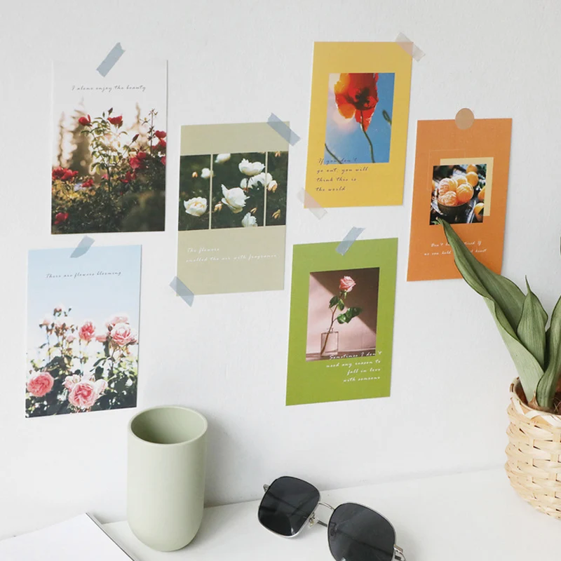 

15 Sheets Beautiful Flower Landscape Ins Wall Decorative Card Greeting Postcard Birthday Gift Card Stationery School Supplies