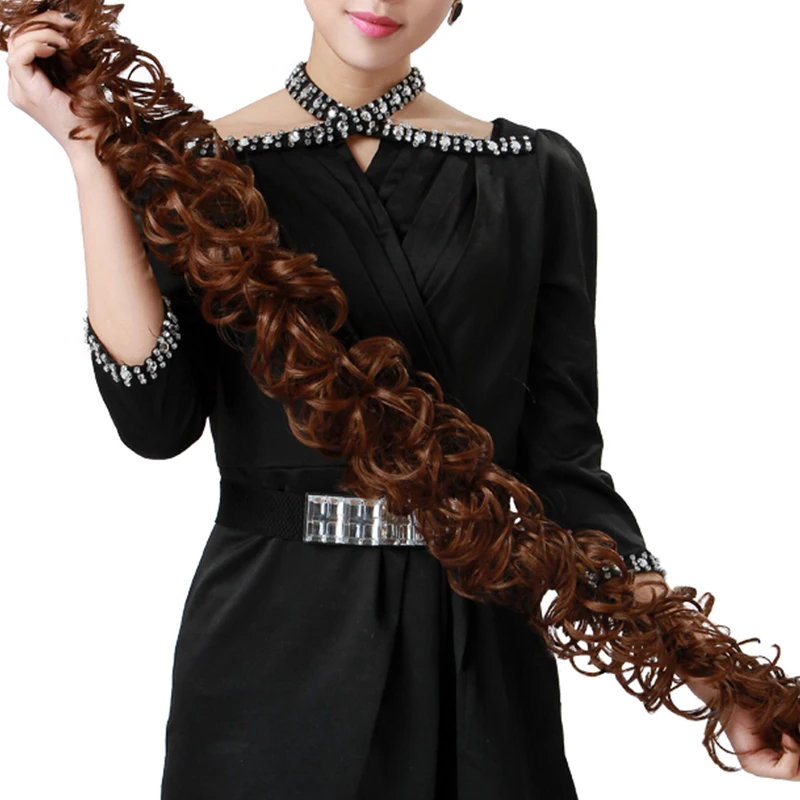 Aosiwig кудрявые синтетические волосы шиньоны эластичная лента удлинители - Фото №1
