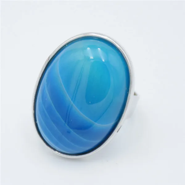 blue veins agate Кольцо на палец с натуральным камнем рейки для мужчин и женщин, розовое овальное кольцо с кварцевым тигровым глазом, лазурит, черный обсидиан, вечерние ювелирные изделия - Цвет основного камня: blue veins agate