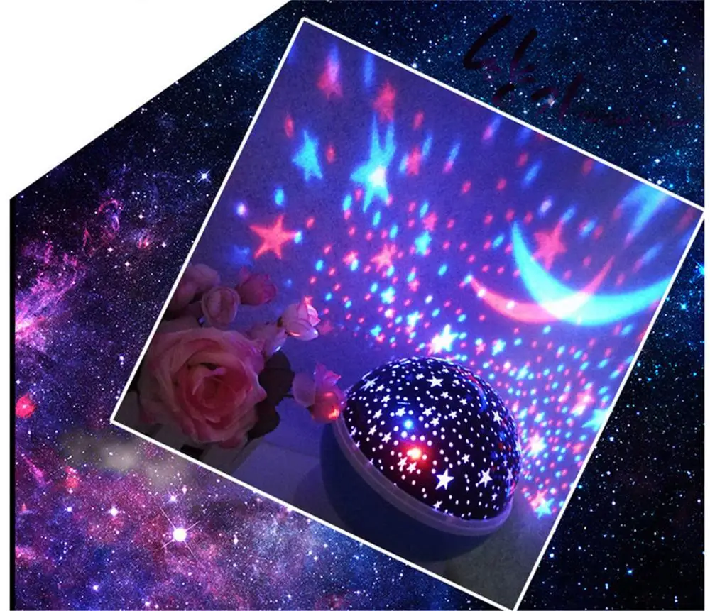 Звездный Ночной светильник прожектор светодиодная лампа Детские Звездные