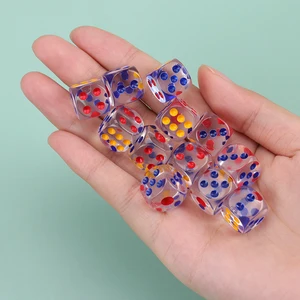 10 шт. акриловые 6-сторонние круглые уголки цифровые кубики прозрачные кубик для настольной игры для клуба вечеринки Семейные игры