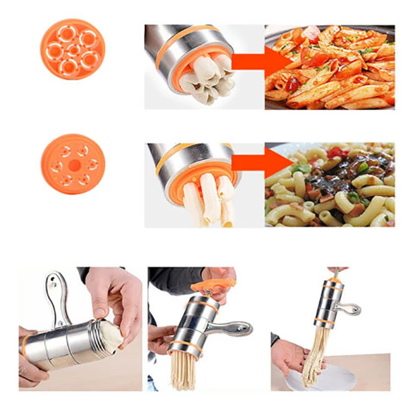 

Noodle Maker Press Pasta Machine Stainless Steel Kitchen Pressing Spaghetti Crank Cutting Noodle Maker Tools