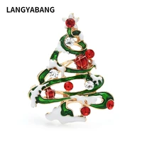 brooches for women unisex rhinestone christmas tree new year brooch pin gifts