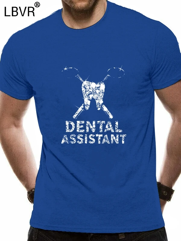 Мужская забавная футболка модная стоматологический ассистент бриллиантовая