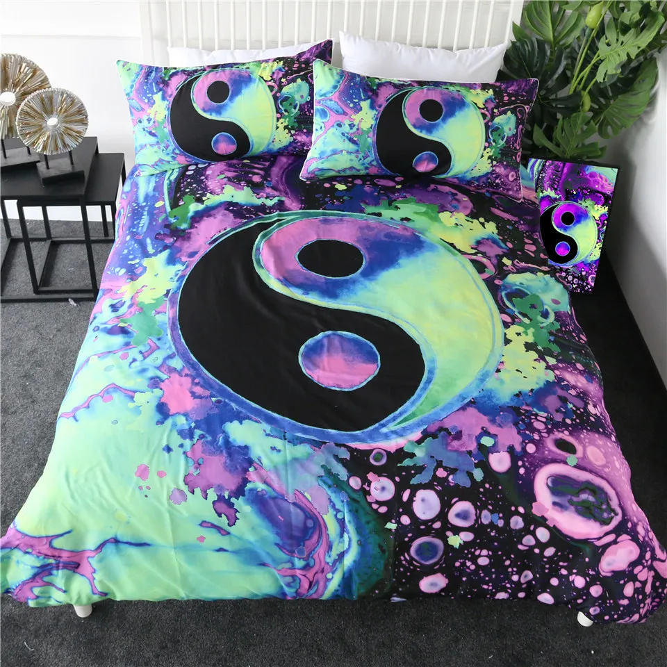 Jasper Yin Yang от Brizbazaar Комплект постельного белья Tai Chi пододеяльник красочный комплект постельного белья 3 шт акварельные пузыри постельное белье King size