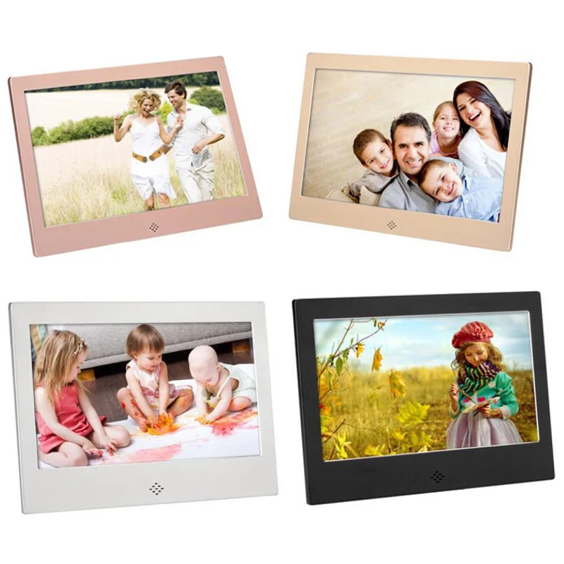 

10 Inch Metal LED Digital Photo Frame 720P Video Music Calendar Clock Player 1024x600 Resolution