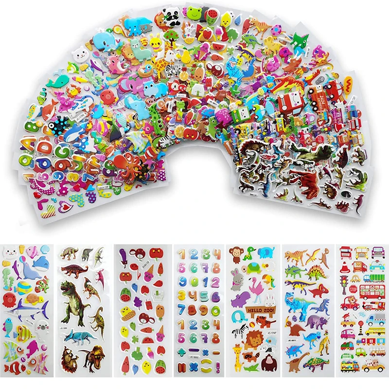 25/20/8 листов 3D футболка с декором в виде пузыря Пышное ПВХ подельные стикеры