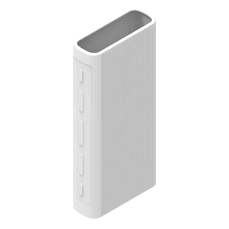 Белый Внешний аккумулятор, силиконовый защитный чехол, чехол для Xiaomi power bank 3, 20000 мА/ч, двойной USB порт, защитный чехол - Цвет: Белый
