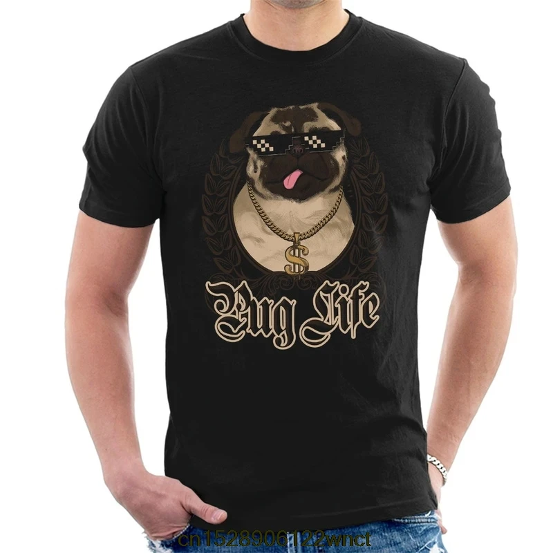 

2020 New Printed Funny Pug Life Men's T-Shirt camiseta masculina women's tshirt